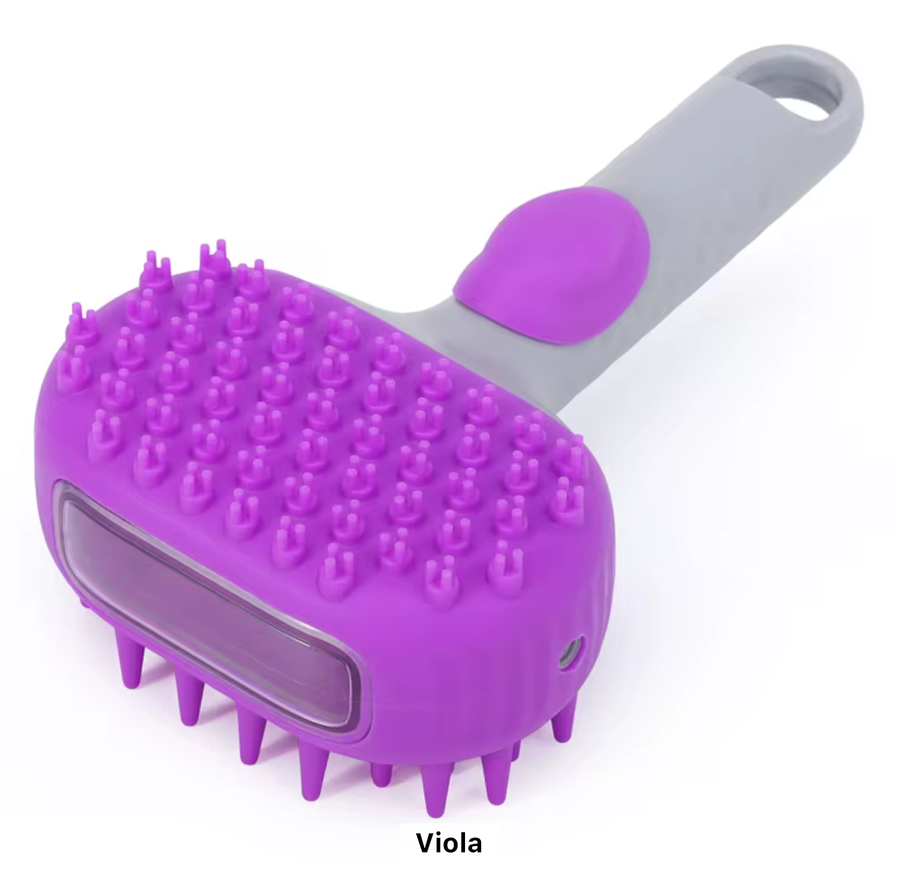 Spazzola doccia per cani e gatti con dosatore shampoo instatrendshop viola